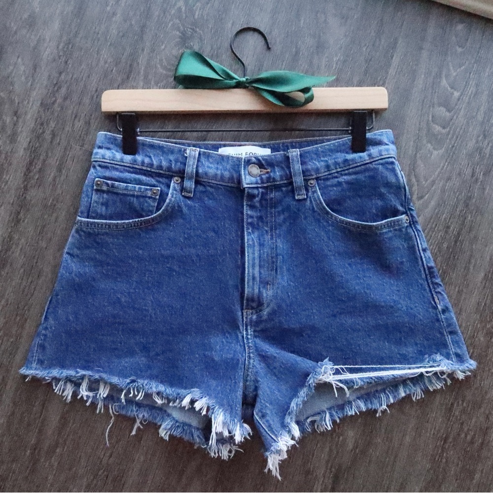 Aritzia Denim Forum Jodie Denim Shorts, No Stress Medium Blue